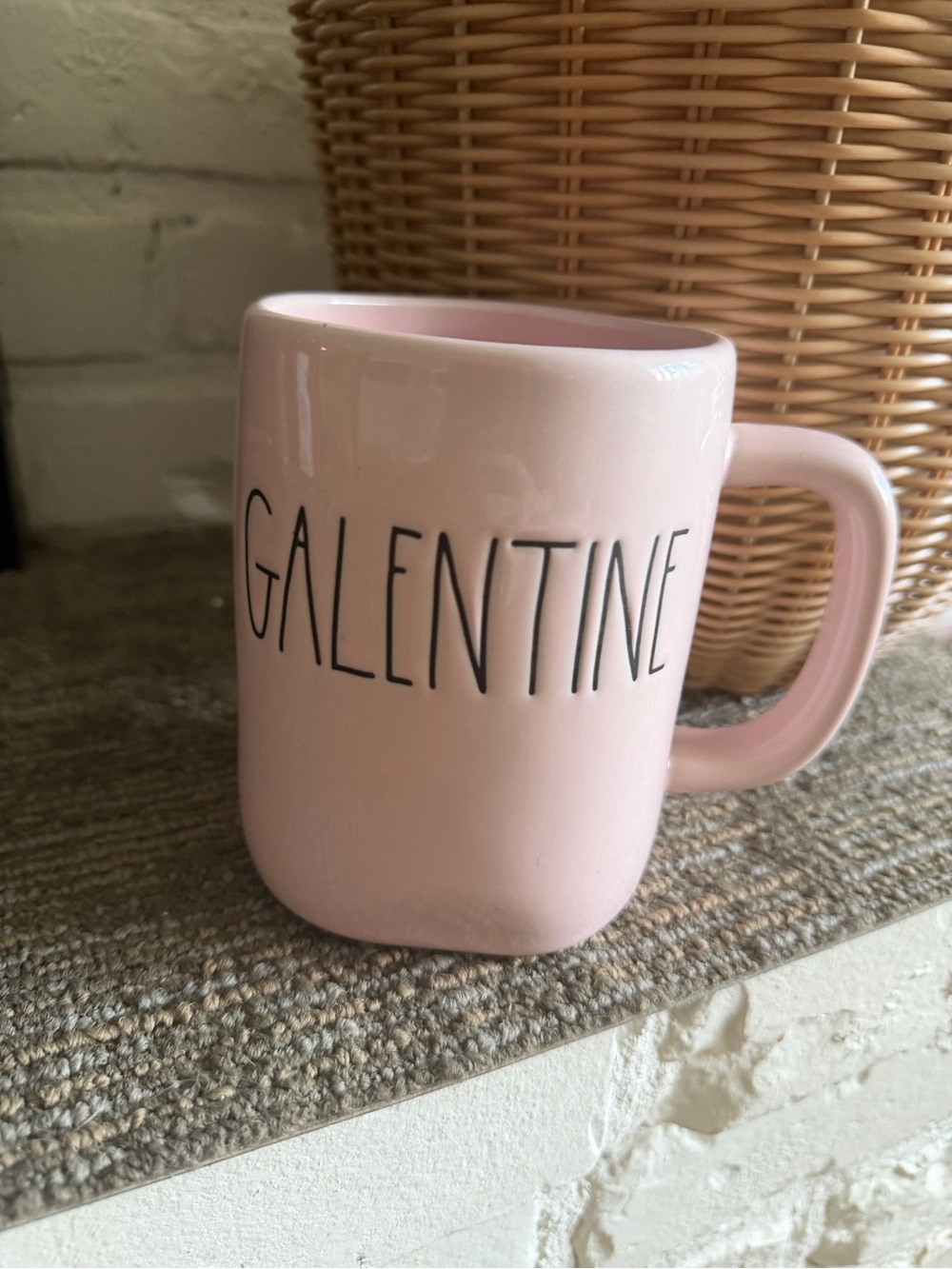 Rae Dunn Pink GALENTINE Ceramic Coffee Mug
